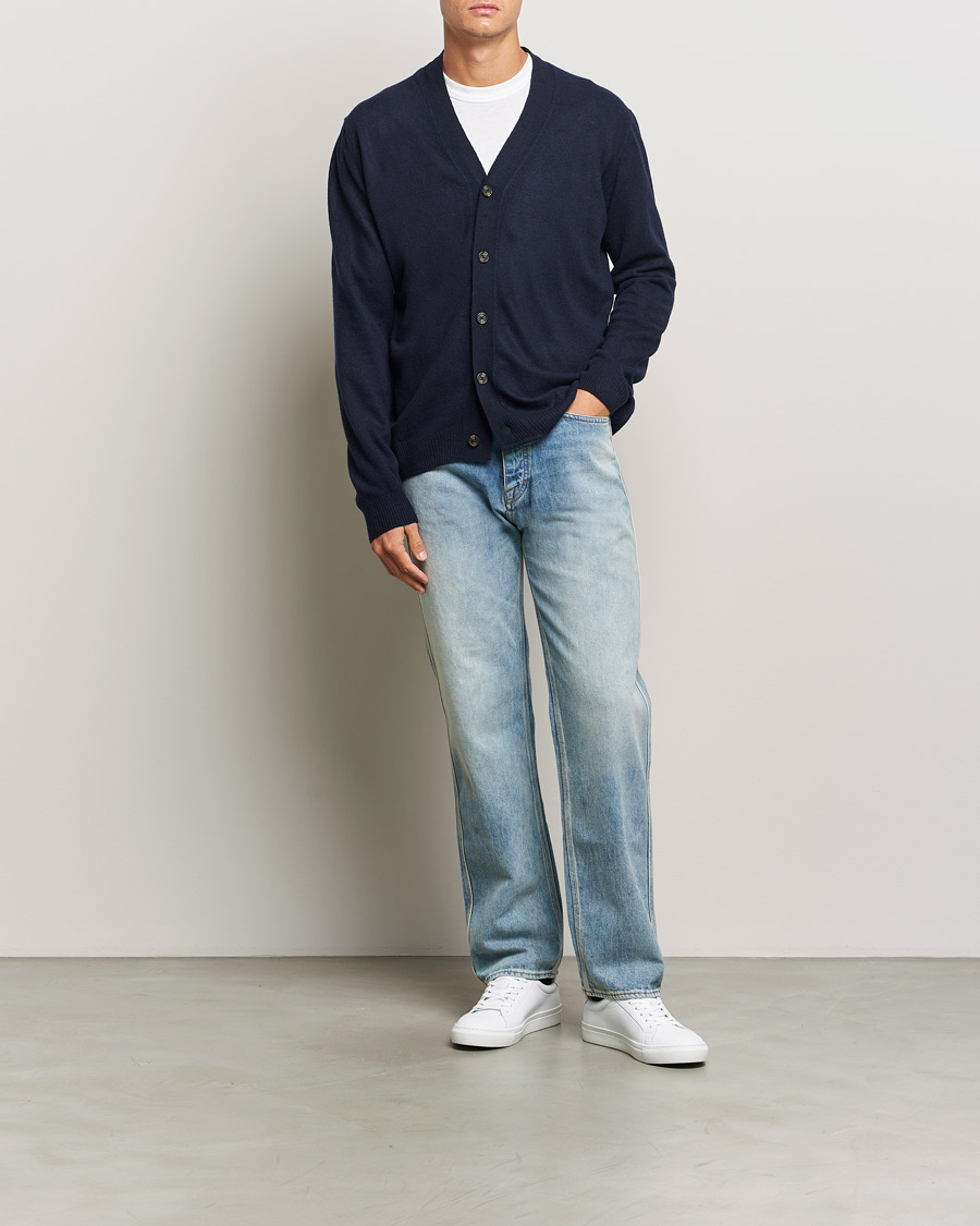 Homme | Pulls Et Tricots | KnowledgeCotton Apparel | Lambswool Cardigan Navy