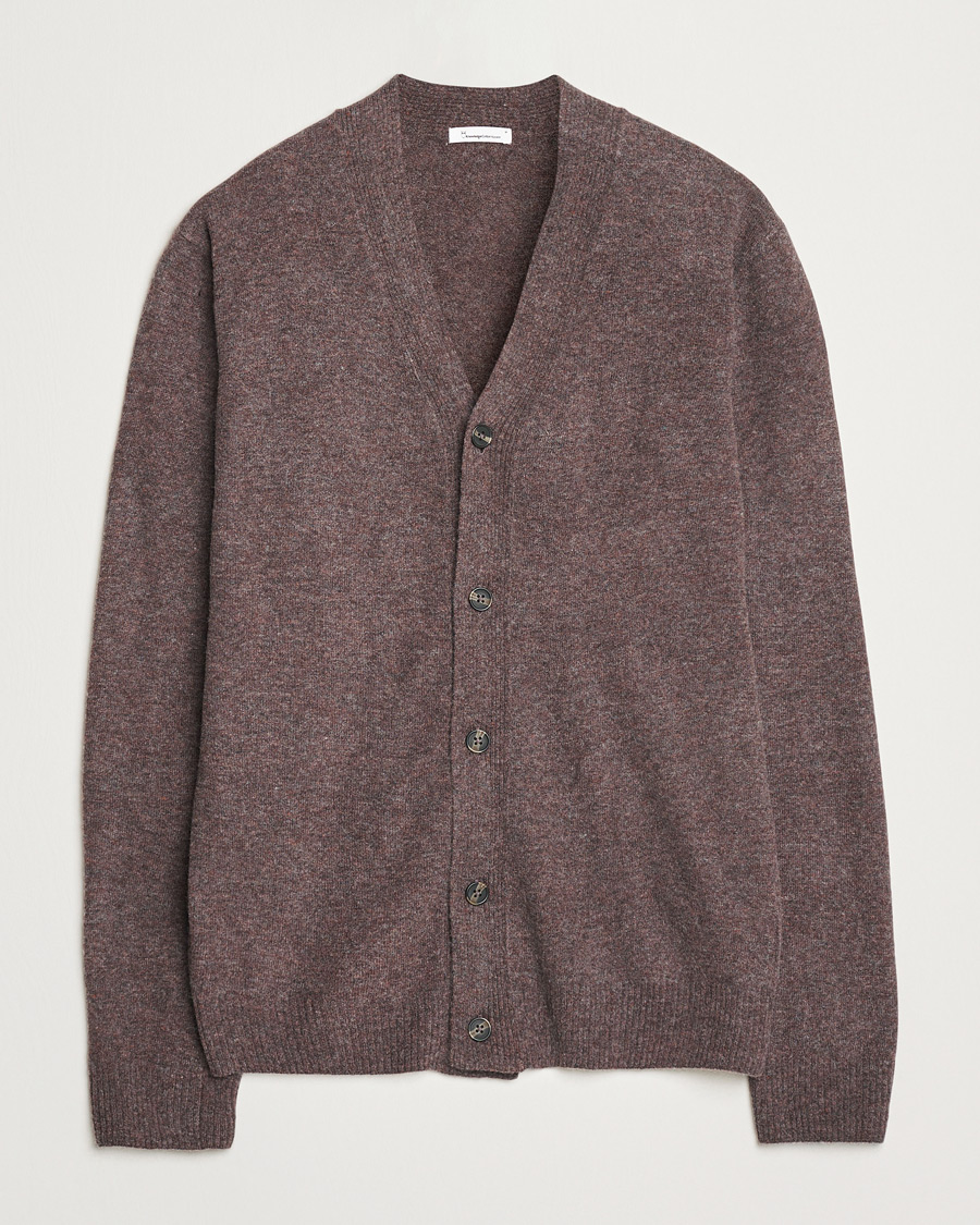 Homme | Pulls Et Tricots | KnowledgeCotton Apparel | Lambswool Cardigan Brown