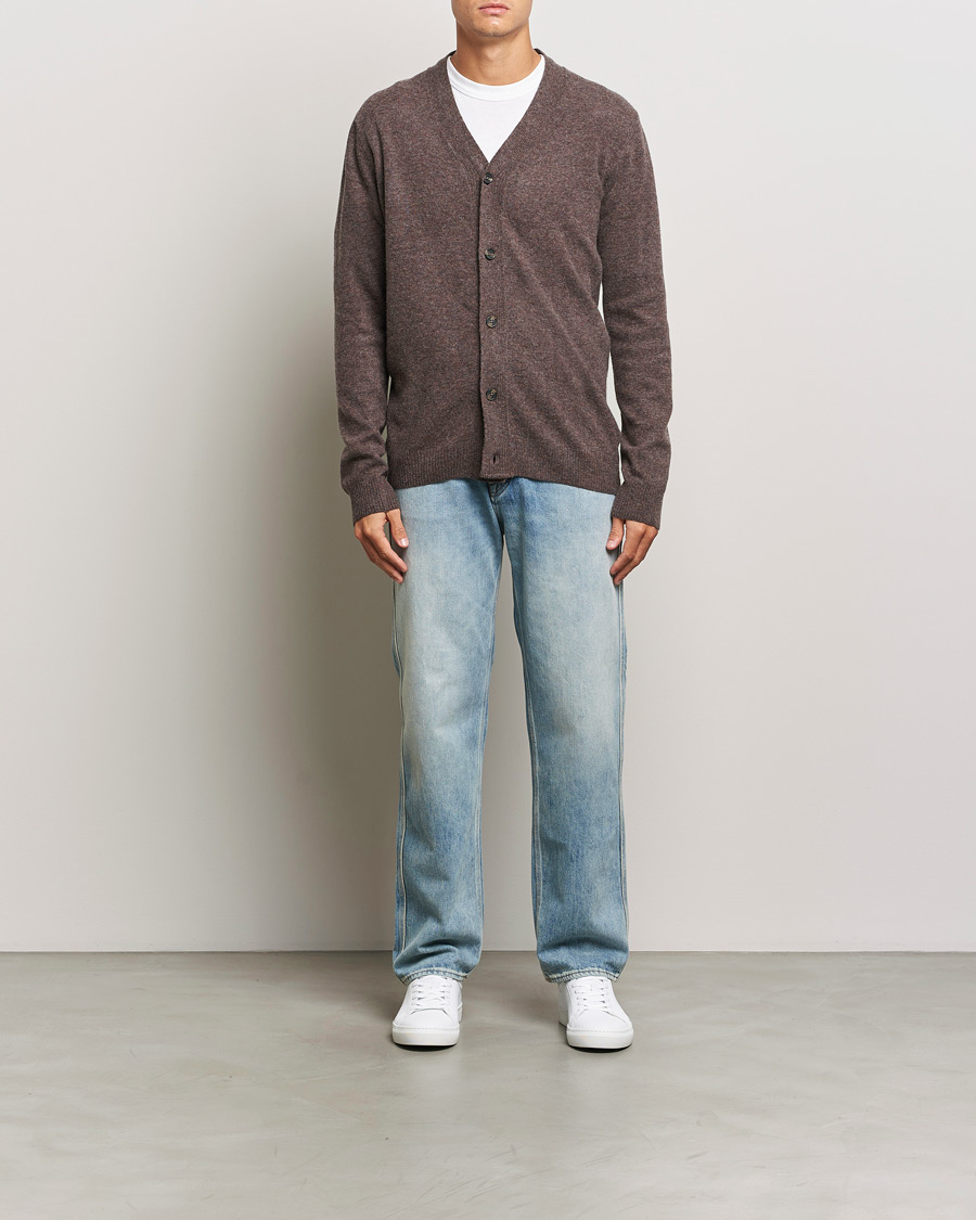 Homme | Pulls Et Tricots | KnowledgeCotton Apparel | Lambswool Cardigan Brown