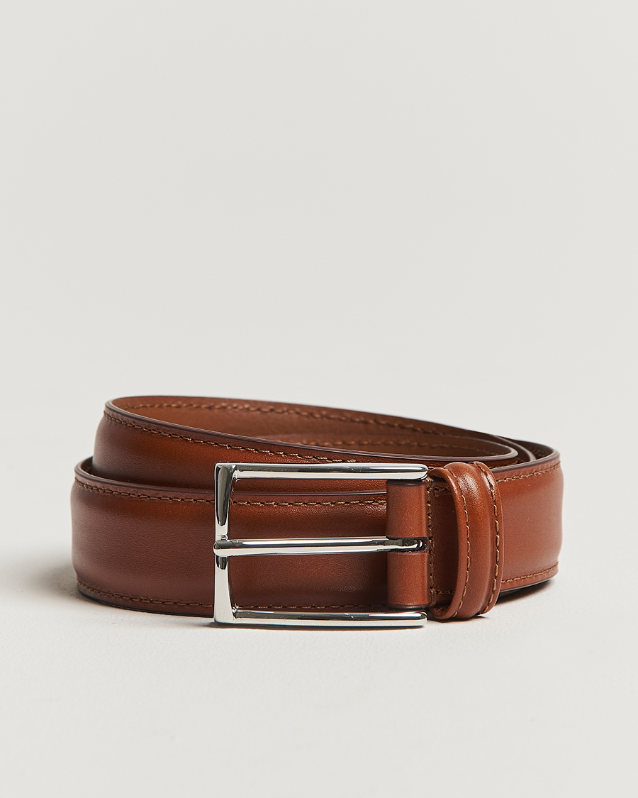 Homme | Ceintures | Anderson's | Leather Suit Belt 3 cm Light Brown