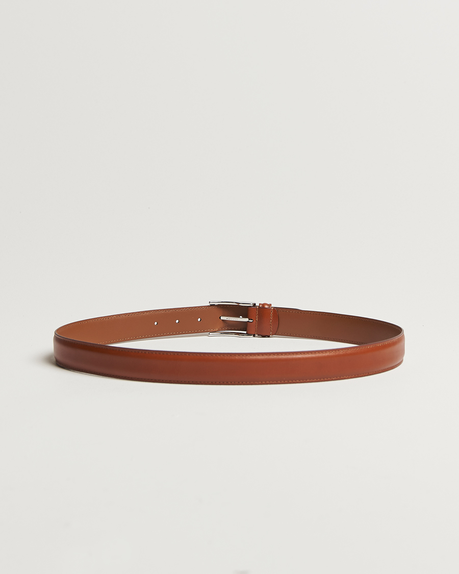 Homme | Ceintures | Anderson's | Leather Suit Belt 3 cm Light Brown