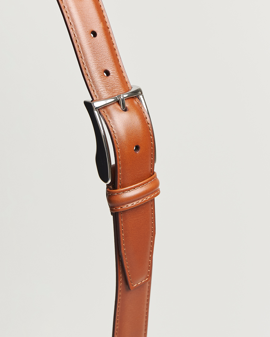 Homme | Ceintures | Anderson's | Leather Suit Belt 3 cm Light Brown
