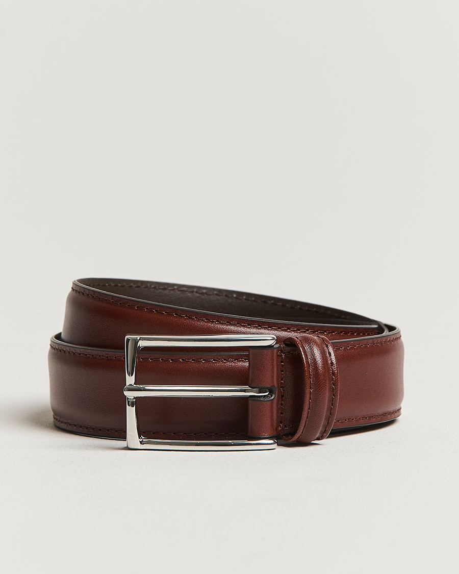 Homme | Ceintures | Anderson's | Leather Suit Belt 3 cm Brown