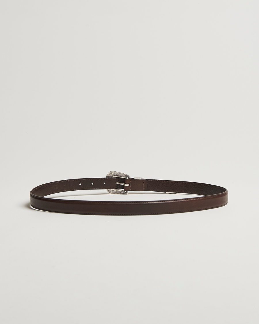 Homme | Anderson's Grained Western Leather Belt 2,5 cm Dark Brown | Anderson's | Grained Western Leather Belt 2,5 cm Dark Brown