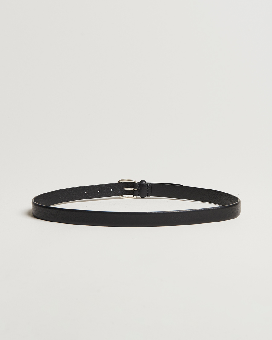 Homme | Ceintures | Anderson's | Grained Leather Belt 2,5 cm Black