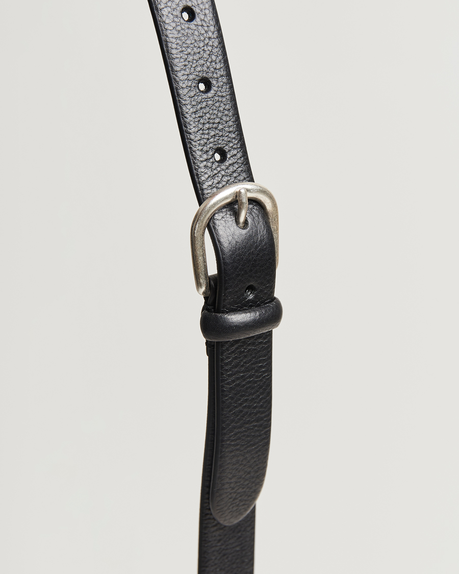 Homme | Ceintures | Anderson's | Grained Leather Belt 2,5 cm Black