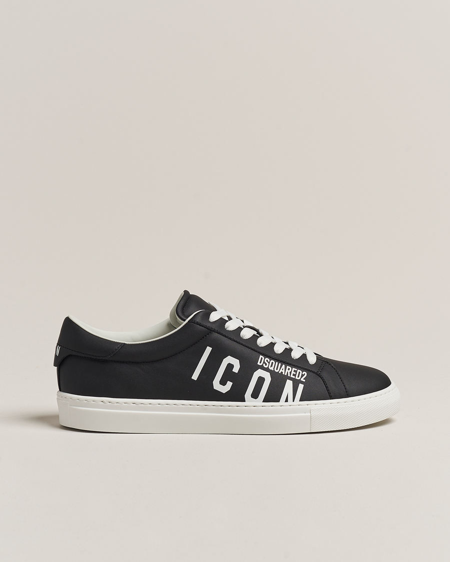 Homme | Dsquared2 Icon Leather Sneaker Black | Dsquared2 | Icon Leather Sneaker Black