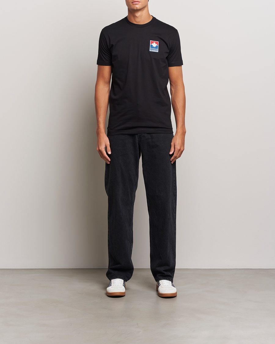 Homme | T-shirts | Dsquared2 | Cool Fit Leaf T-Shirt Black