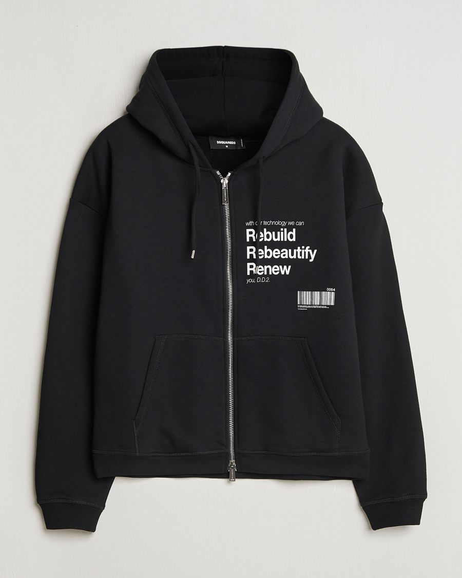 Homme | Pulls Et Tricots | Dsquared2 | Logo Full Zip Hoodie Black