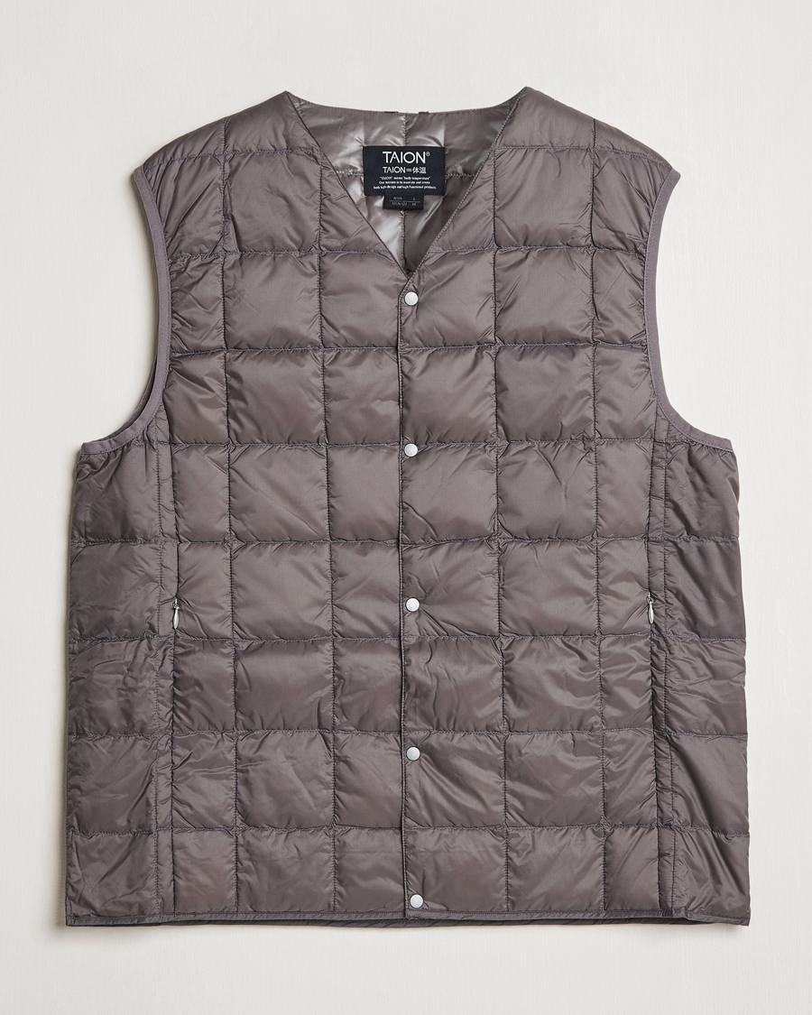 Homme | Gilets | TAION | V-Neck Lightweight Down Vest Gray