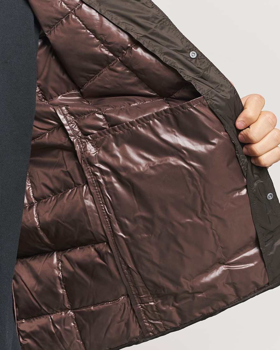 Homme | Manteaux Et Vestes | TAION | Crew Neck Button Down Jacket Dark Choco