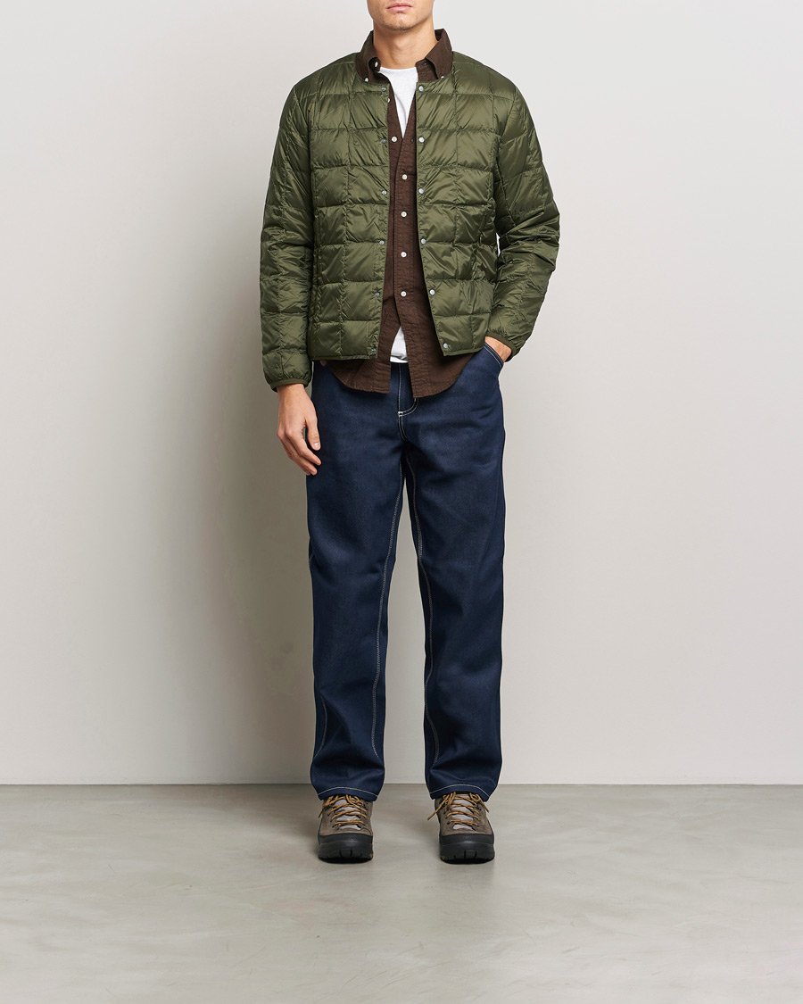 Homme | Manteaux Et Vestes | TAION | Crew Neck Button Down Jacket Dark Olive