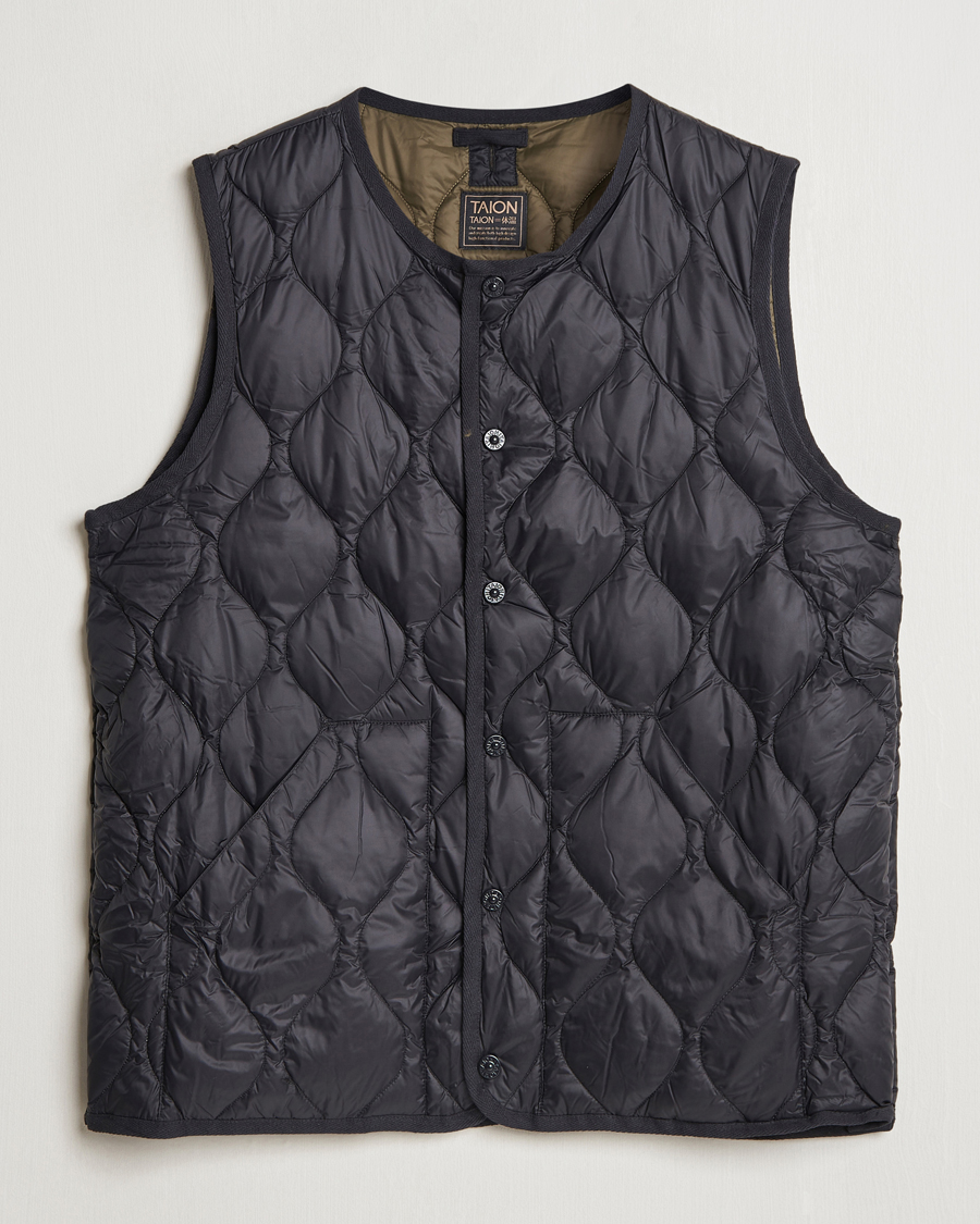 Homme | Manteaux Et Vestes | TAION | Military Crew Neck Down Vest Black