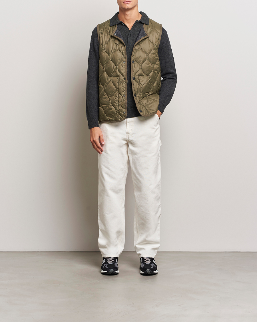 Homme | Manteaux Et Vestes | TAION | Military Crew Neck Down Vest Dark Olive