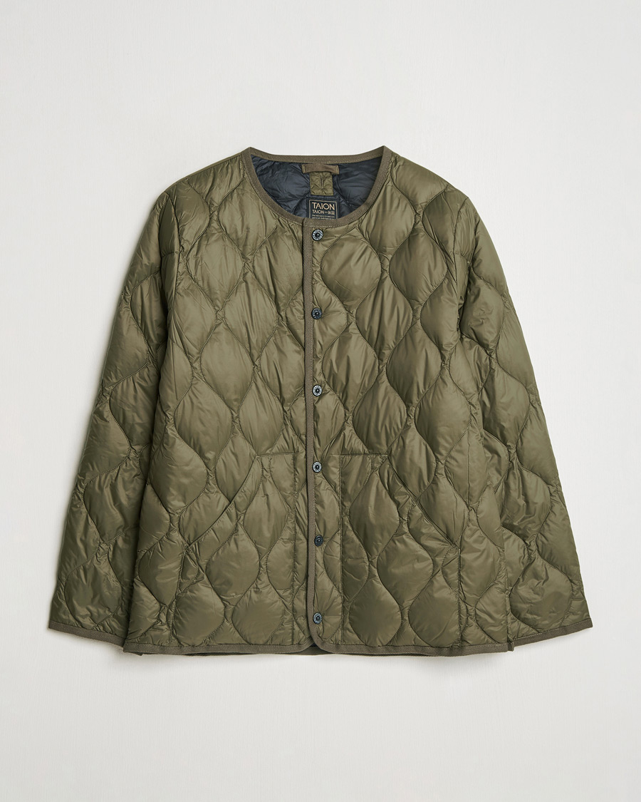 Homme | Manteaux Et Vestes | TAION | Military Crew Neck Down Jacket Dark Olive