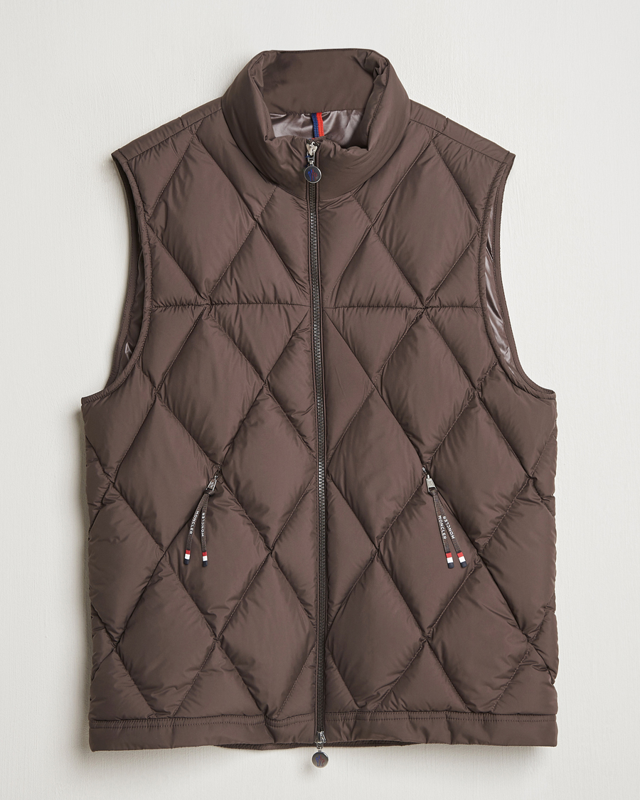Homme | Manteaux Et Vestes | Moncler | Aroula Quilted Down Vest Dark Brown