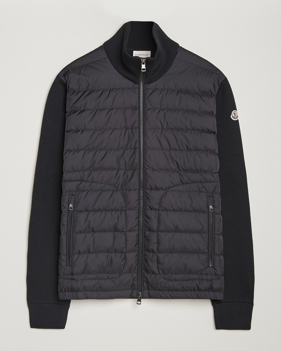 Homme | Pulls Et Tricots | Moncler | Hybrid Zip Cardigan Black