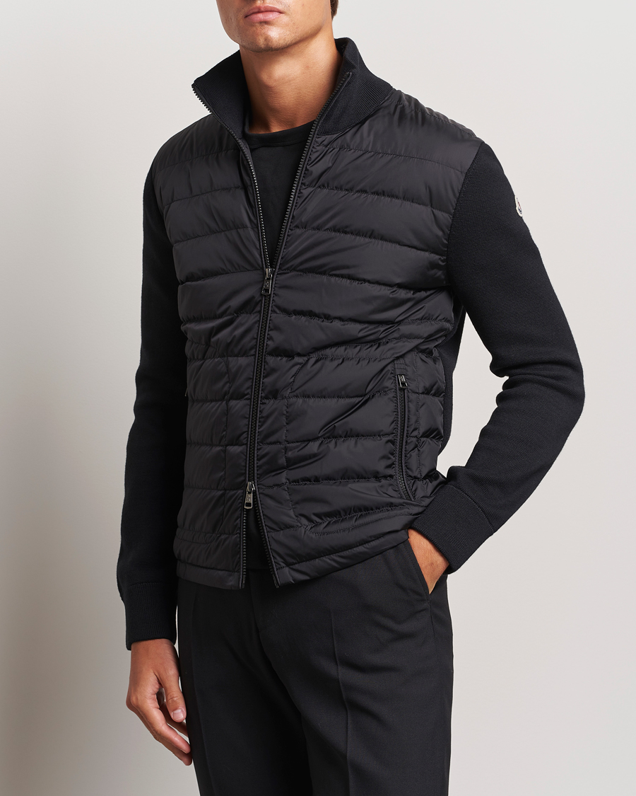 Homme | Pulls Et Tricots | Moncler | Hybrid Zip Cardigan Black