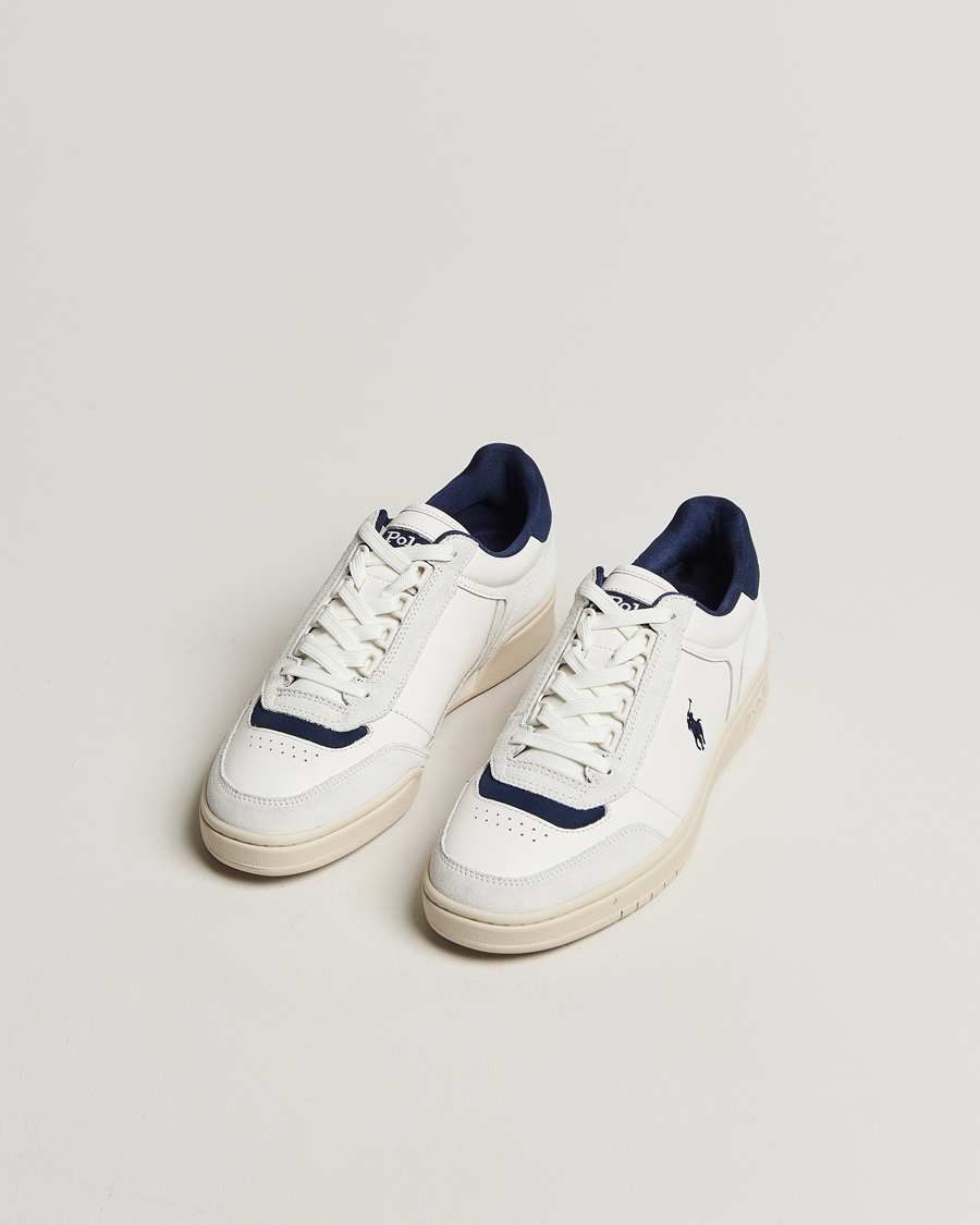 Homme | Polo Ralph Lauren Polo Court Sneaker Deckwash White/Navy | Polo Ralph Lauren | Polo Court Sneaker Deckwash White/Navy