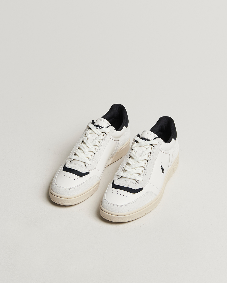 Homme | Polo Ralph Lauren Polo Court Sneaker Deckwash White/Black | Polo Ralph Lauren | Polo Court Sneaker Deckwash White/Black