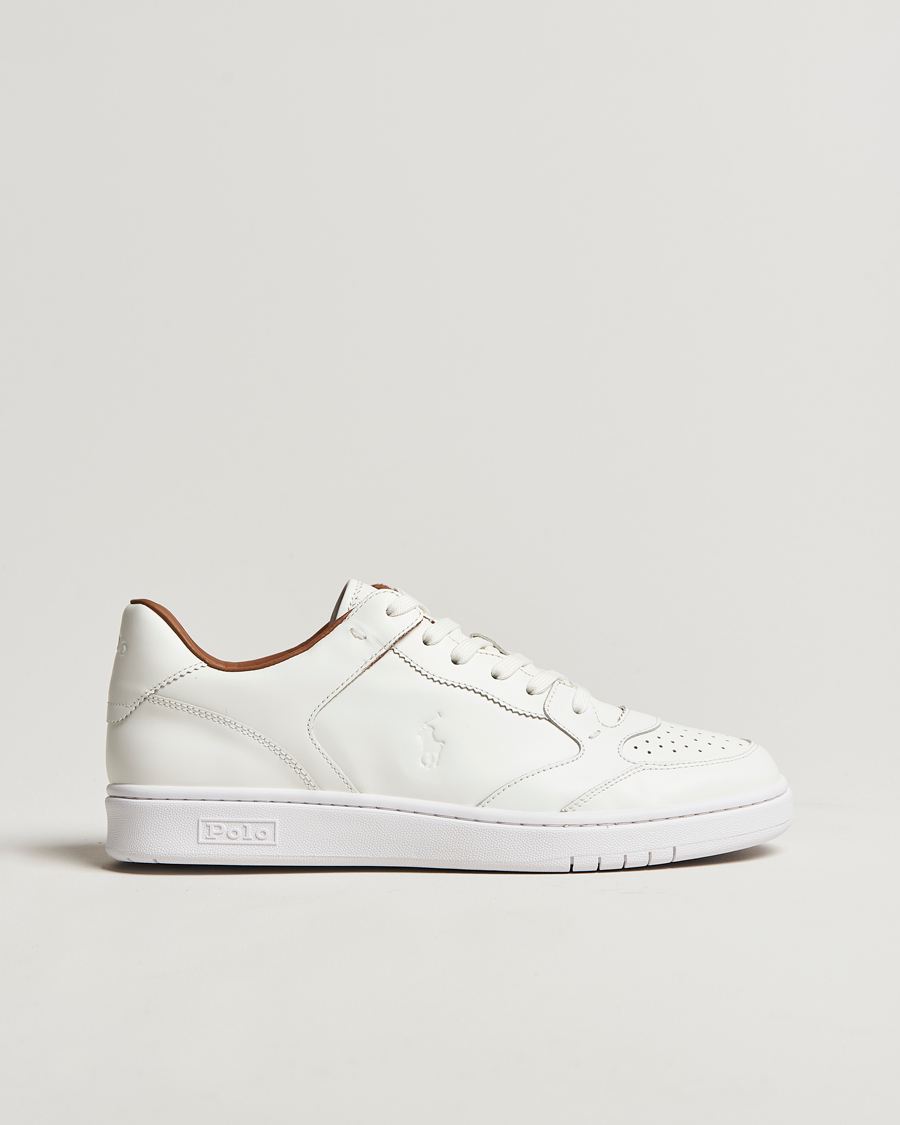 Homme | Polo Ralph Lauren Polo Court Sneaker Deckwash White Leather | Polo Ralph Lauren | Polo Court Sneaker Deckwash White Leather