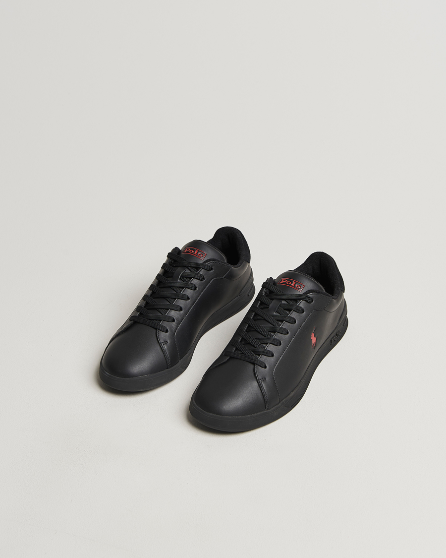 Homme | Polo Ralph Lauren Heritage Court II High Sneaker Black/Red | Polo Ralph Lauren | Heritage Court II High Sneaker Black/Red
