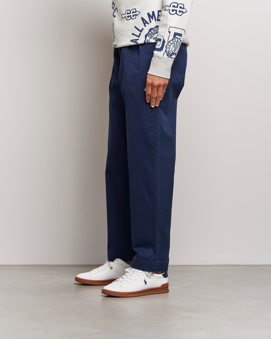 Homme | Polo Ralph Lauren Heritage Count II Low Sneaker Deckwash White/Navy | Polo Ralph Lauren | Heritage Count II Low Sneaker Deckwash White/Navy