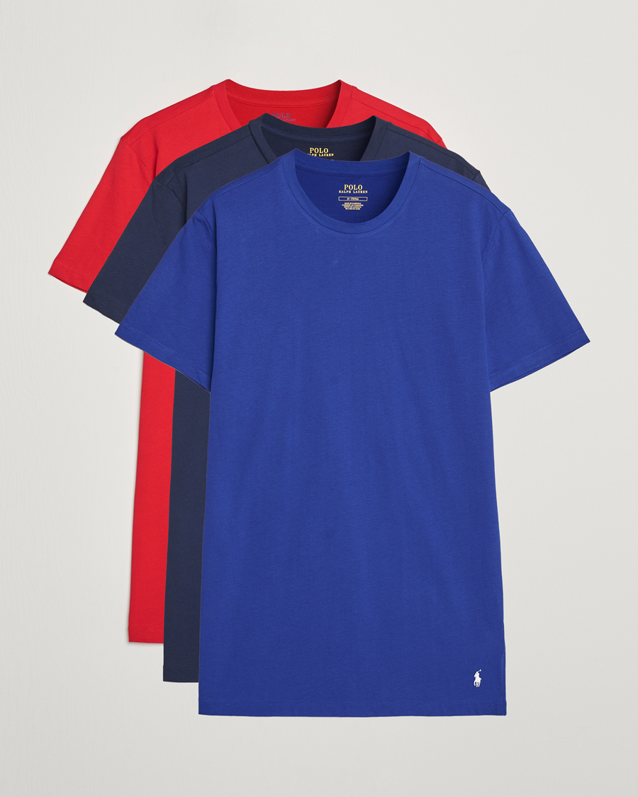 Homme | T-shirts | Polo Ralph Lauren | 3-Pack Crew Neck T-Shirt Blue/Navy/Red