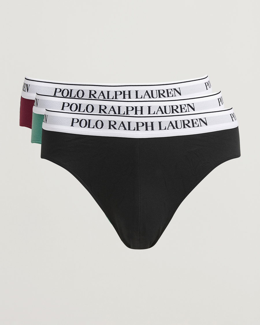 Homme | Sous-Vêtements Et Chaussettes | Polo Ralph Lauren | 3-Pack Brief Damson Red/Black/Fairway Green