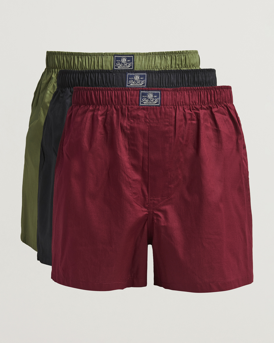 Homme | Sous-Vêtements Et Chaussettes | Polo Ralph Lauren | 3-Pack Woven Boxer Black/Green/Red