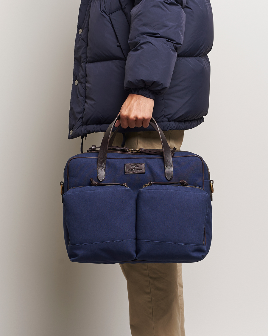 Homme | Polo Ralph Lauren Commuter Canvas Messenger Bag Newport Navy/Dk Brown | Polo Ralph Lauren | Commuter Canvas Messenger Bag Newport Navy/Dk Brown