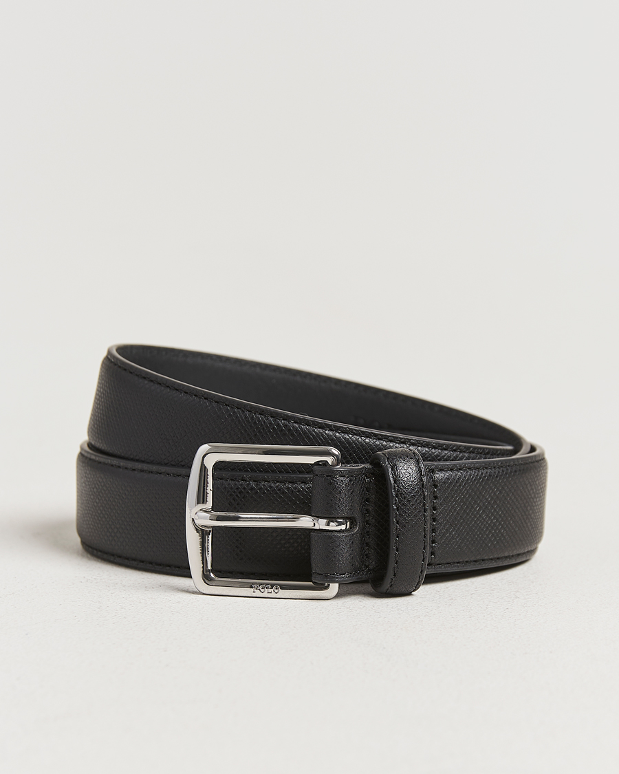Homme | Polo Ralph Lauren Saffiano Leather Belt Black | Polo Ralph Lauren | Saffiano Leather Belt Black