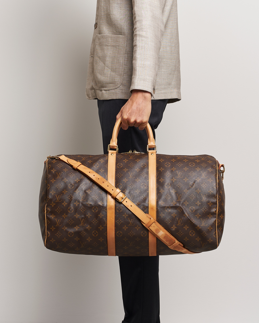 Homme | Louis Vuitton Pre-Owned Keepall Bandoulière 55 Monogram | Louis Vuitton Pre-Owned | Keepall Bandoulière 55 Monogram