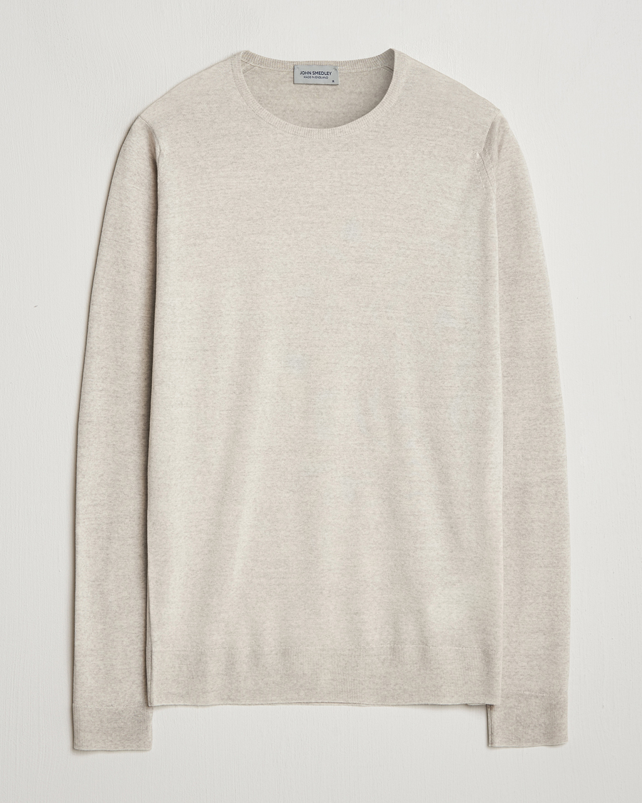 Homme | Pulls Et Tricots | John Smedley | Lundy Extra Fine Merino Crew Neck Grey Fleece