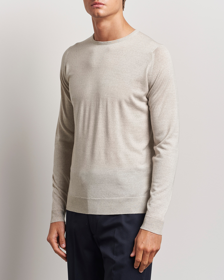 Homme | Pulls Et Tricots | John Smedley | Lundy Extra Fine Merino Crew Neck Grey Fleece