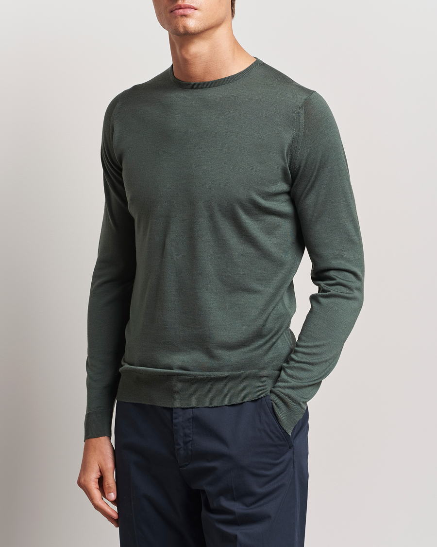 Homme | Pulls Et Tricots | John Smedley | Lundy Extra Fine Merino Crew Neck Highland Green