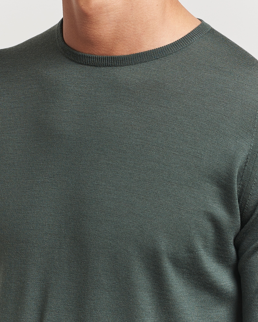 Homme | Pulls Et Tricots | John Smedley | Lundy Extra Fine Merino Crew Neck Highland Green