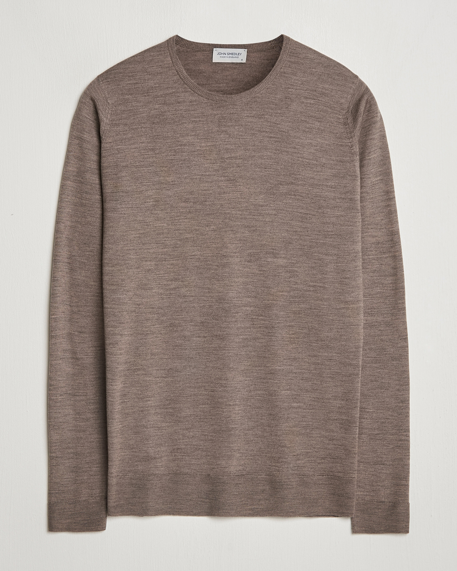 Homme | Pulls Et Tricots | John Smedley | Lundy Extra Fine Merino Crew Neck Mushroom Brown