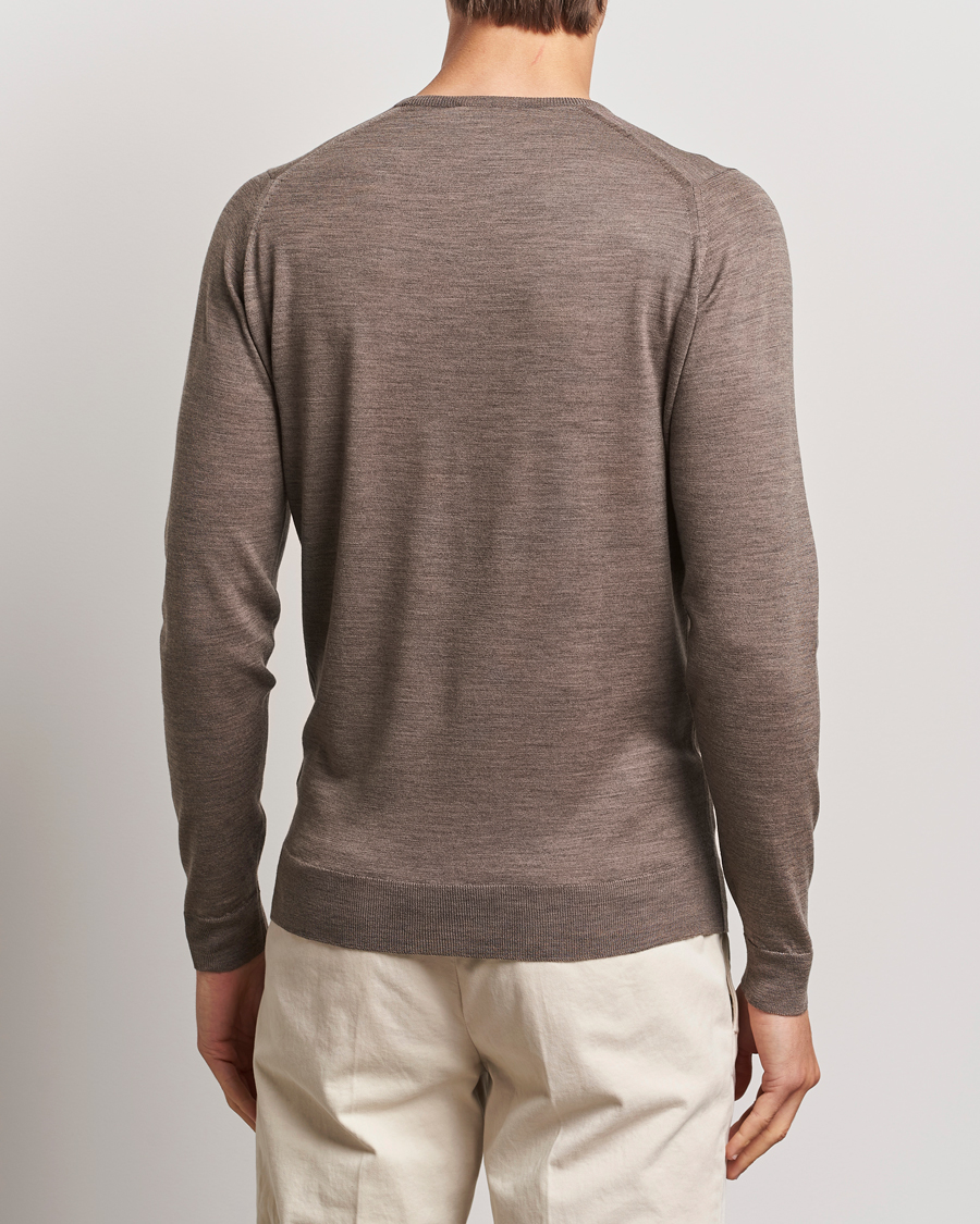 Homme | Pulls Et Tricots | John Smedley | Lundy Extra Fine Merino Crew Neck Mushroom Brown