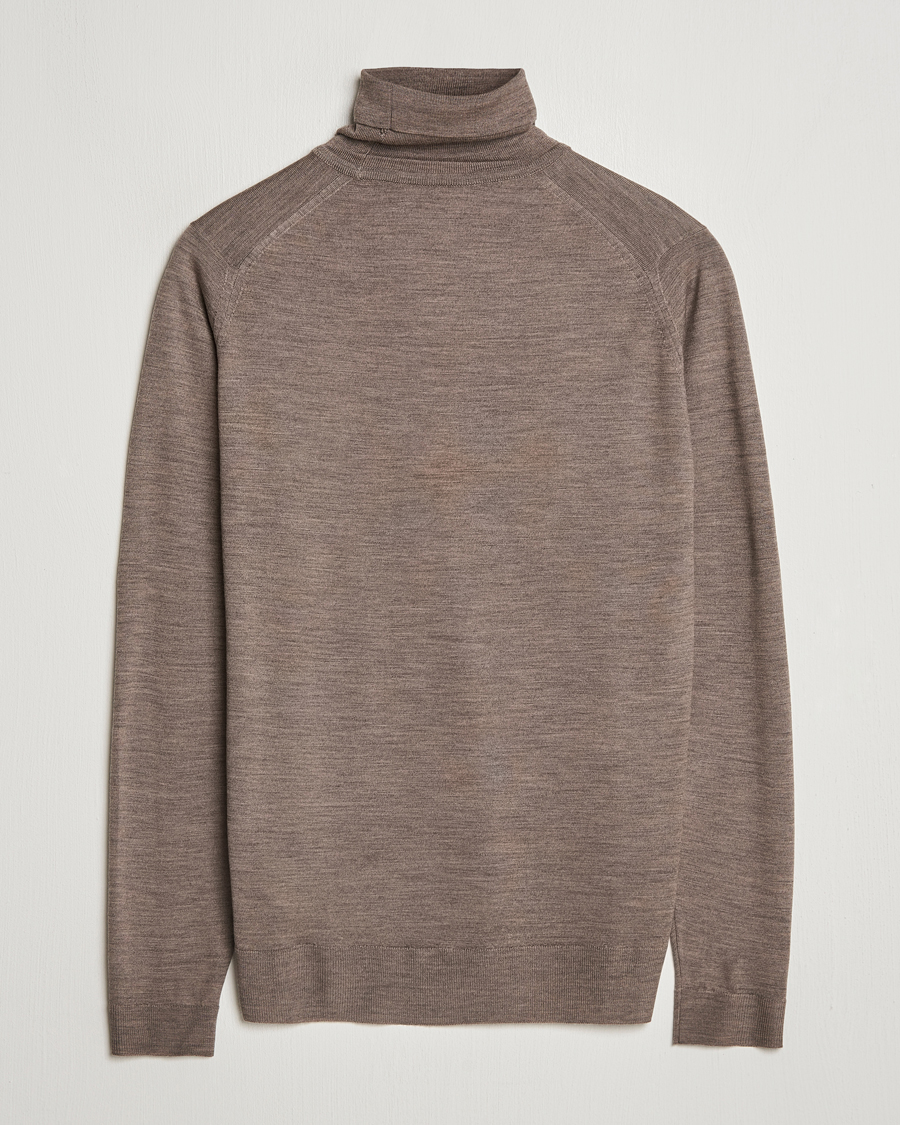 Homme | Pulls Et Tricots | John Smedley | Cherwell Extra Fine Merino Rollneck Mushroom Brown