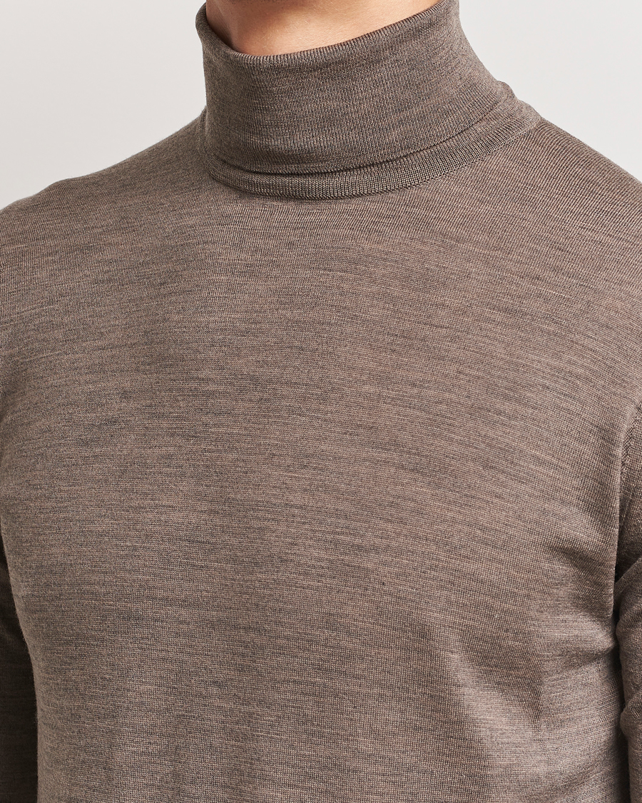 Homme | Pulls Et Tricots | John Smedley | Cherwell Extra Fine Merino Rollneck Mushroom Brown