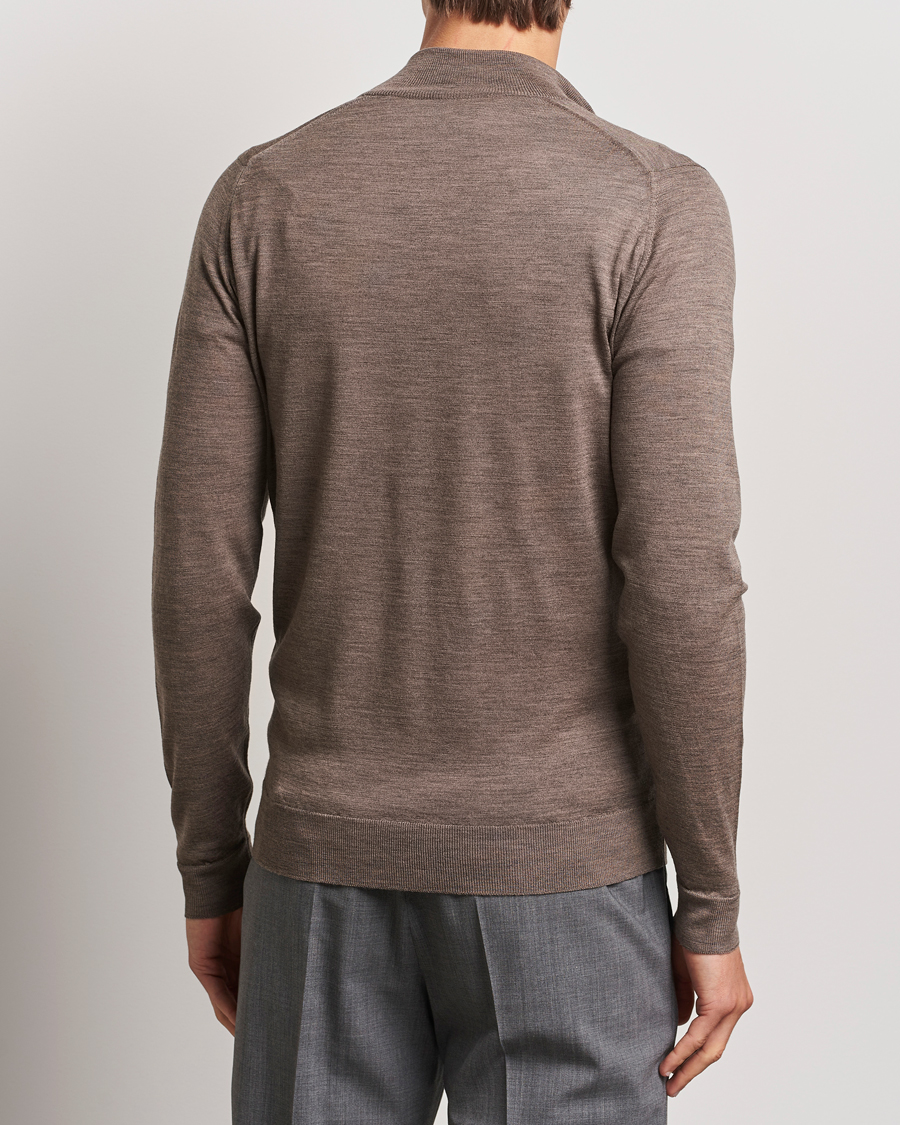 Homme | Pulls Et Tricots | John Smedley | Barrow Extra Fine Merino Half Zip Mushroom
