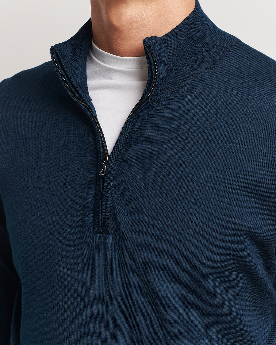 Homme | Pulls Et Tricots | John Smedley | Barrow Extra Fine Merino Half Zip Orion Green