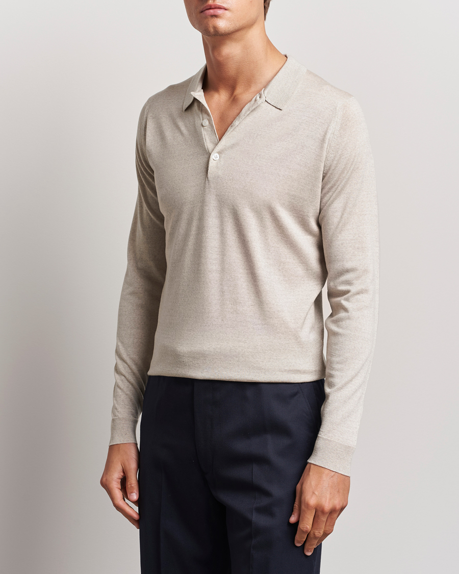 Homme | Pulls Et Tricots | John Smedley | Belper Extra Fine Merino Polo Pullover Grey Fleece