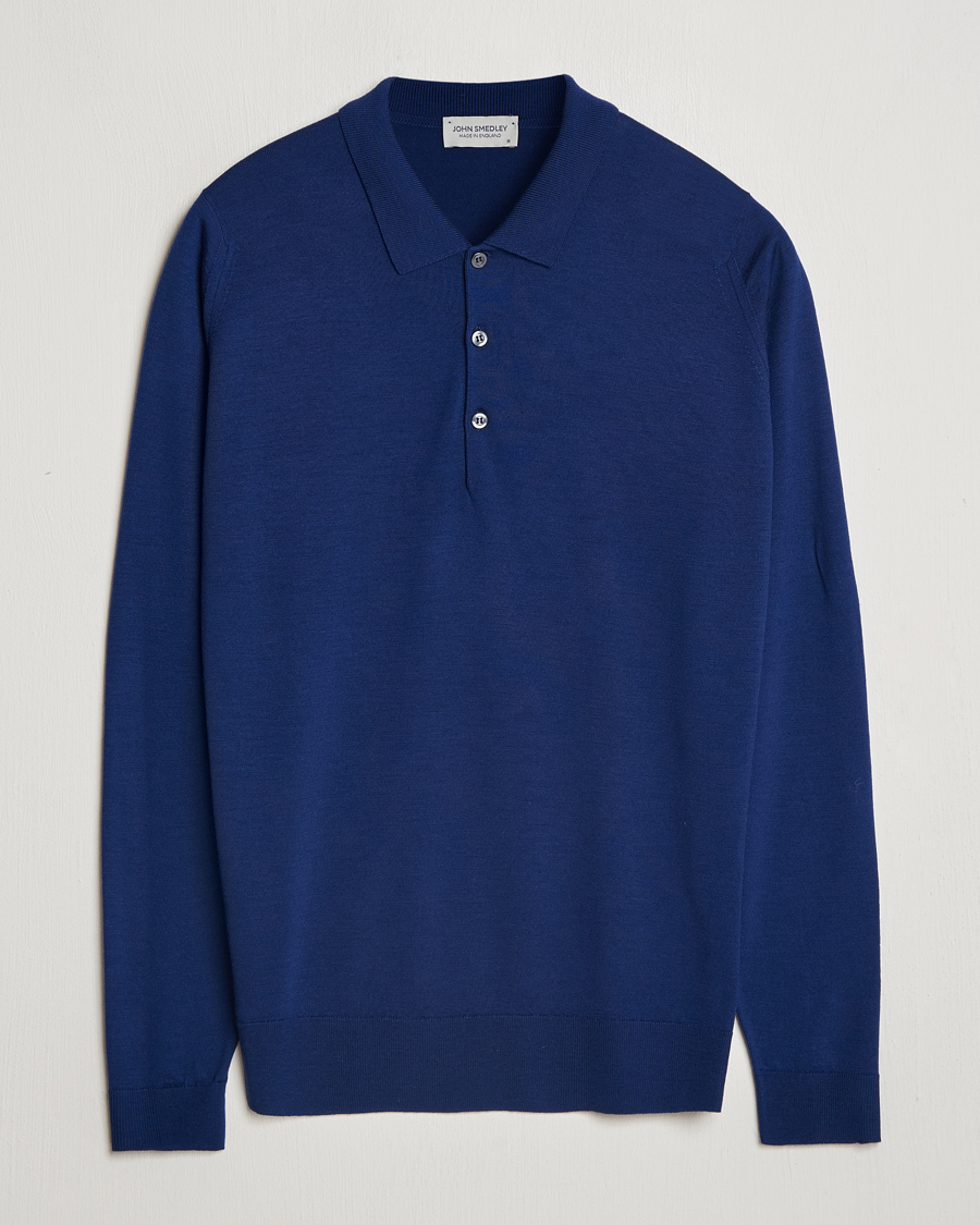 Homme | Pulls Et Tricots | John Smedley | Belper Extra Fine Merino Polo Pullover Ink Blue