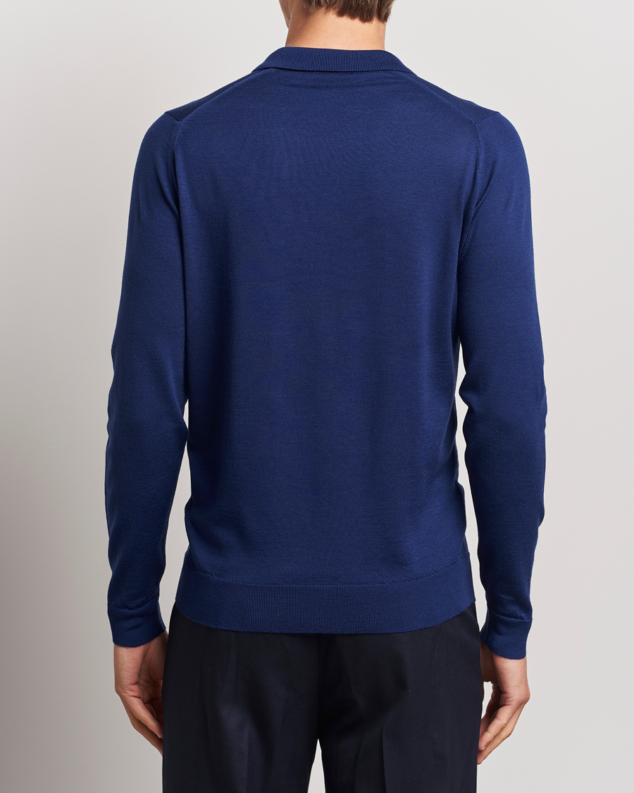 Homme | Pulls Et Tricots | John Smedley | Belper Extra Fine Merino Polo Pullover Ink Blue