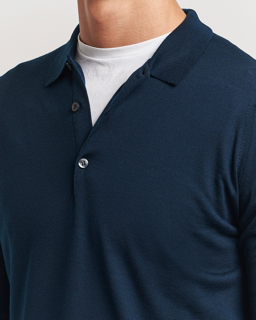 Homme | Pulls Et Tricots | John Smedley | Belper Extra Fine Merino Polo Pullover Orion Green