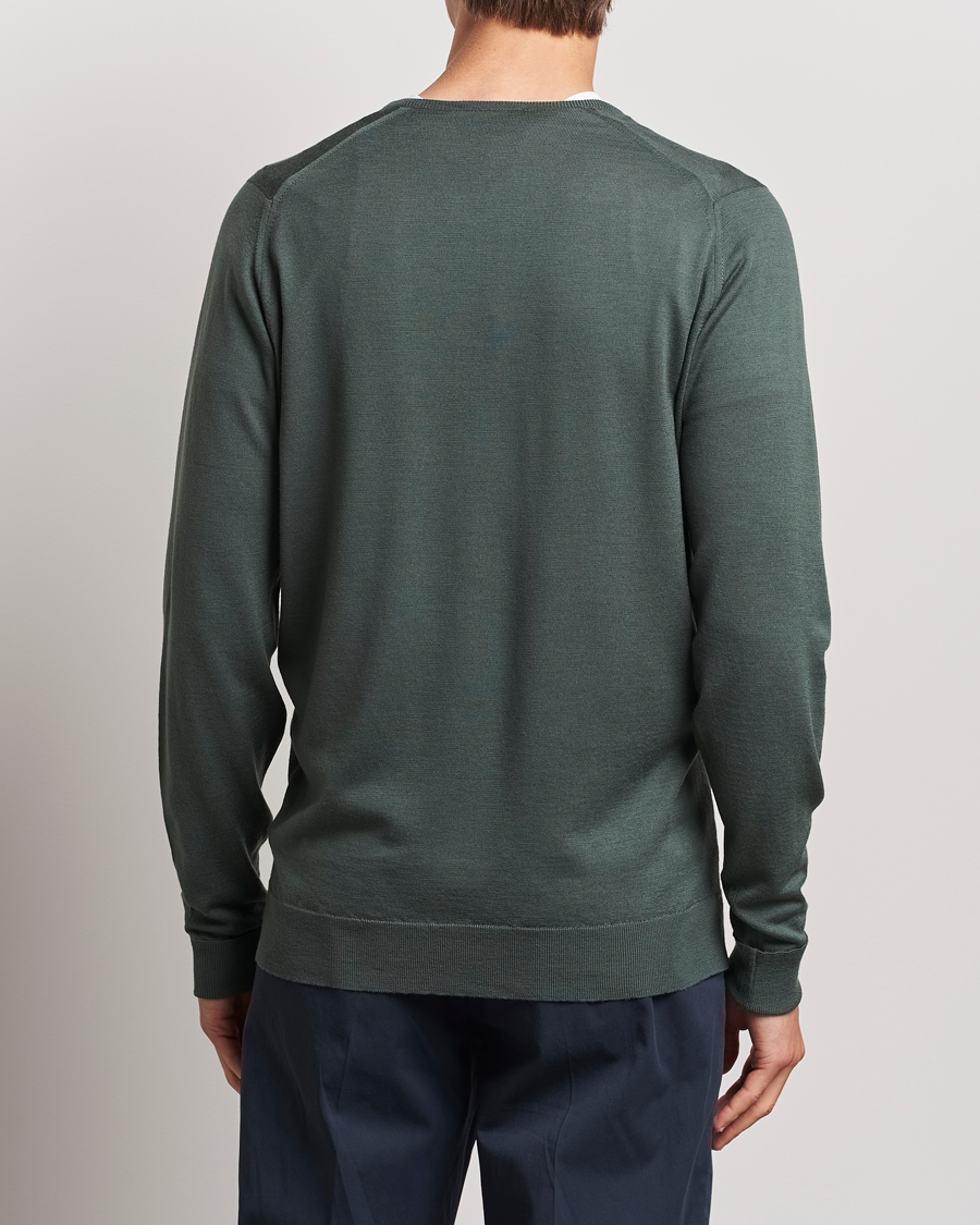 Homme | Pulls Et Tricots | John Smedley | Bobby Extra Fine Merino V-Neck Pullover Dark Green