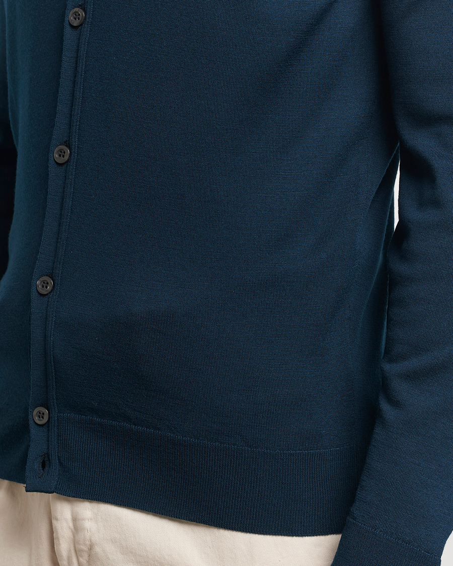 Homme | Pulls Et Tricots | John Smedley | Petworth Extra Fine Merino Cardigan Orion Green