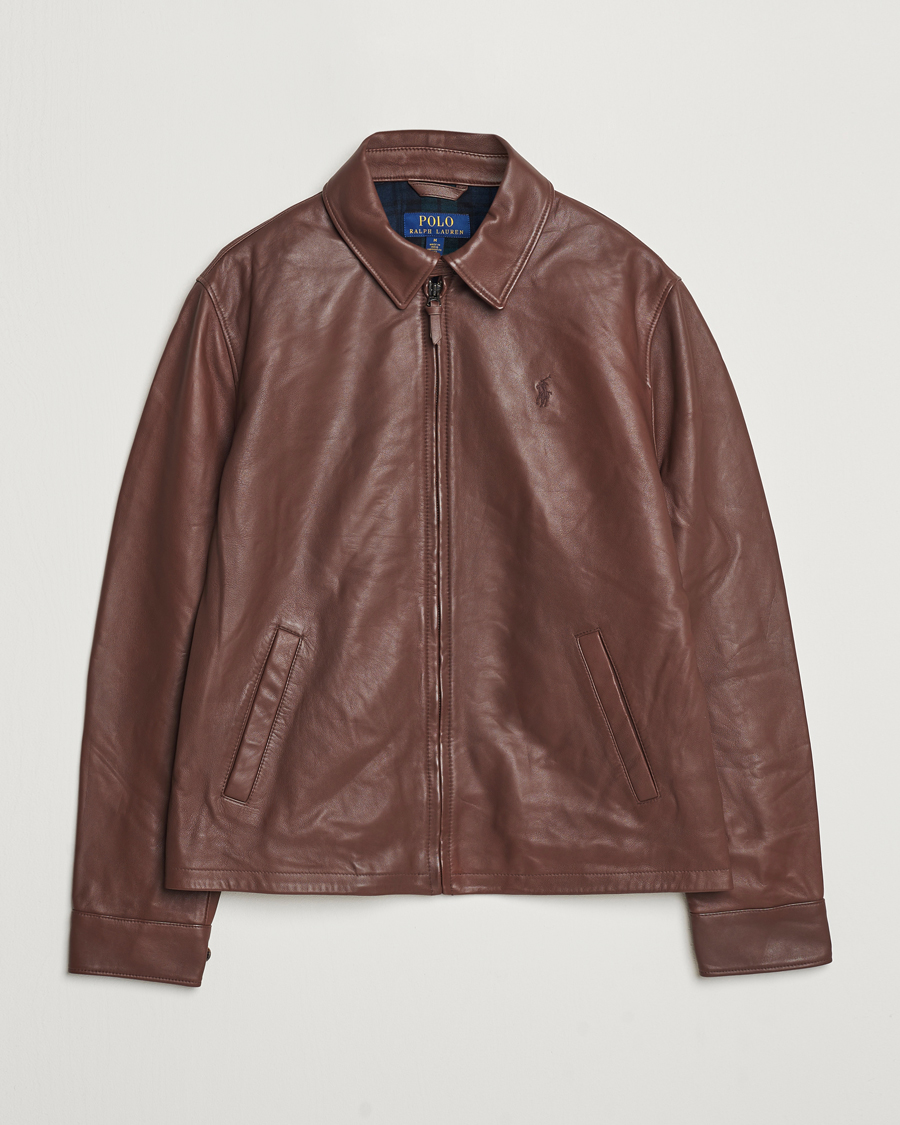 Homme | Manteaux Et Vestes | Polo Ralph Lauren | Maxwell Windbreaker Leather Jacket Bison Brown